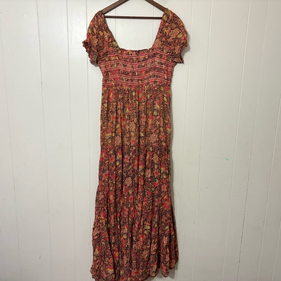 Floral Maxi Dress in Red and Brown - Picture 6 of 8